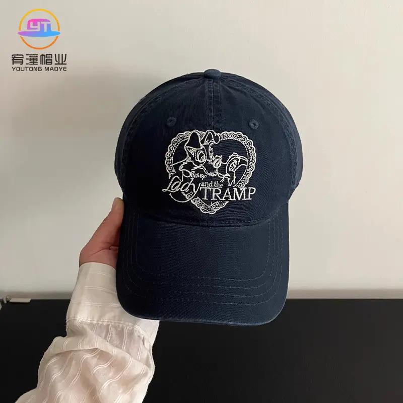 Light Blue Heart Embroidered Baseball Cap for Women - Image 6