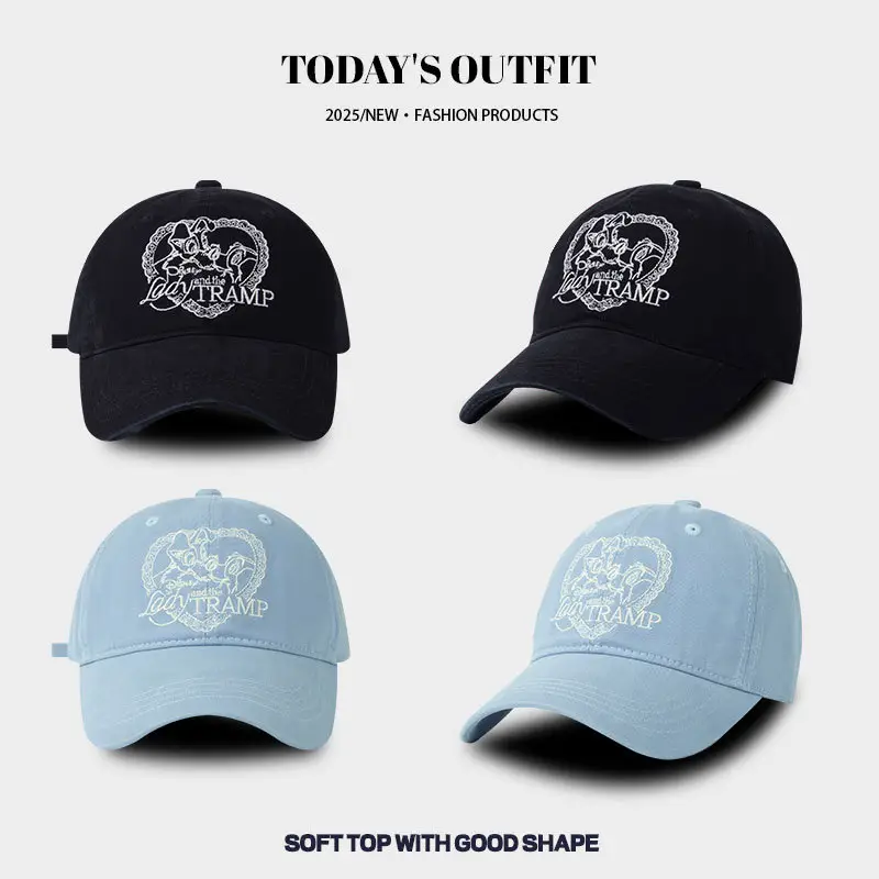 Light Blue Heart Embroidered Baseball Cap for Women - Image 9