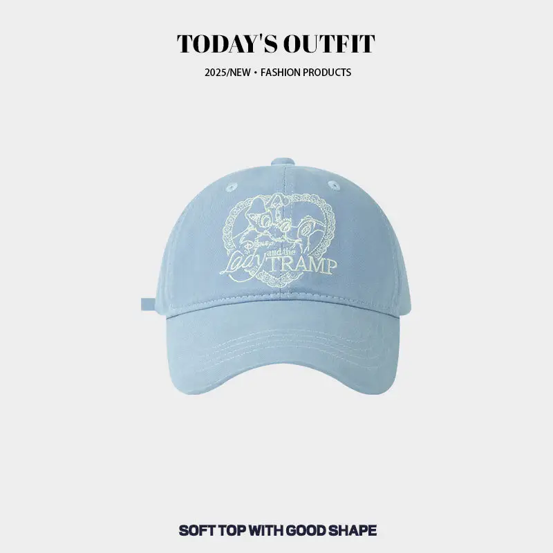 Light Blue Heart Embroidered Baseball Cap for Women - Image 3