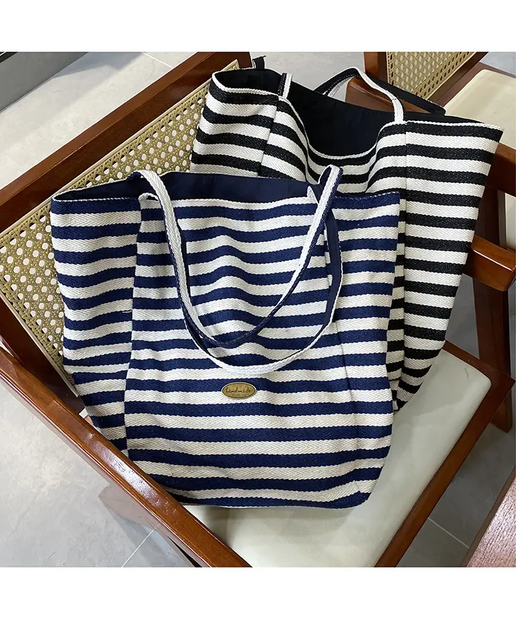 2024 Striped Canvas Tote Bags for Women — feature 14