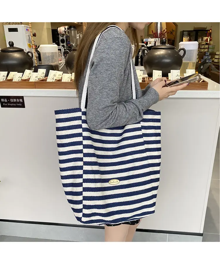 2024 Striped Canvas Tote Bags for Women — feature 16