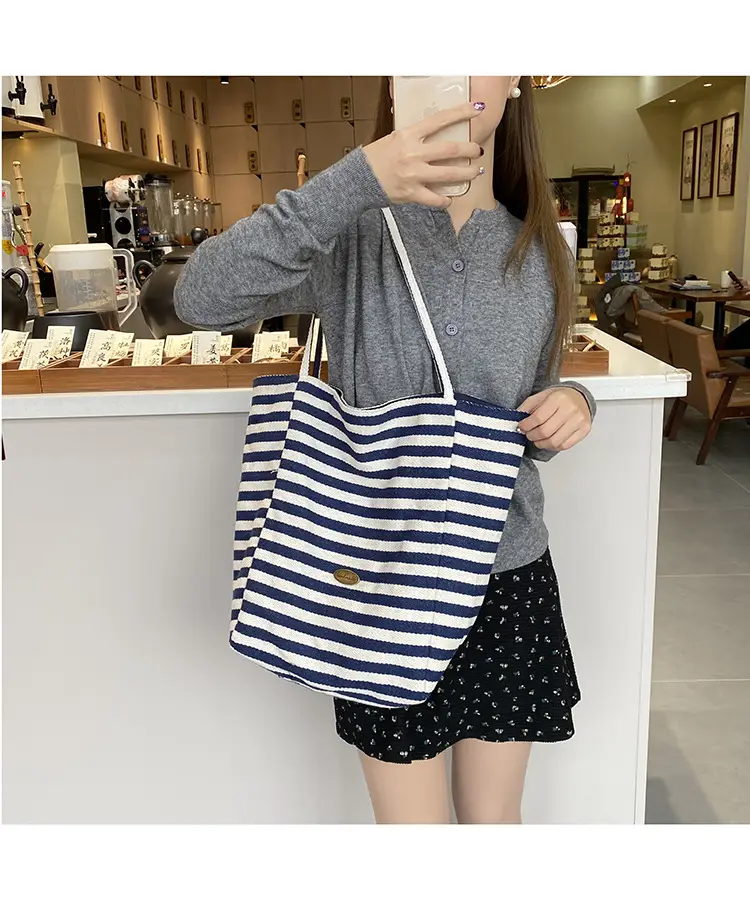 2024 Striped Canvas Tote Bags for Women — feature 17