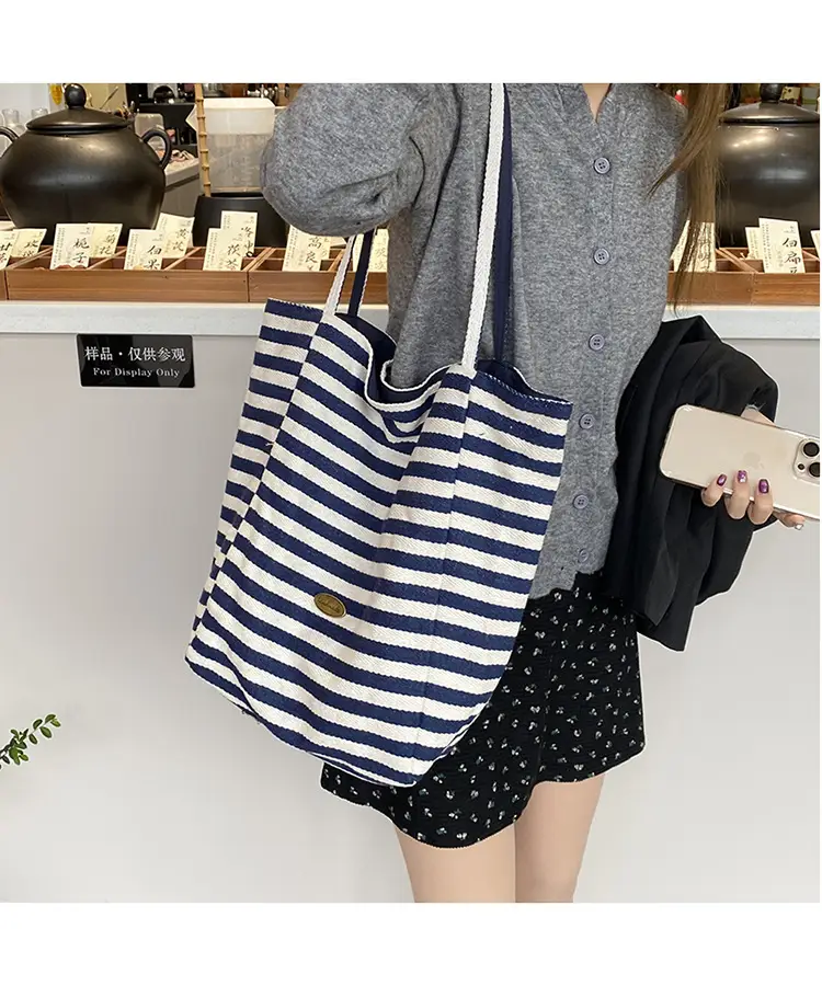2024 Striped Canvas Tote Bags for Women — feature 18