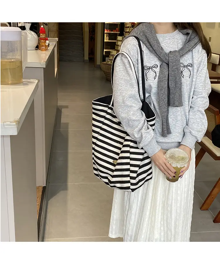2024 Striped Canvas Tote Bags for Women — feature 25