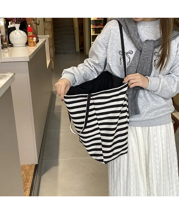 2024 Striped Canvas Tote Bags for Women — feature 26