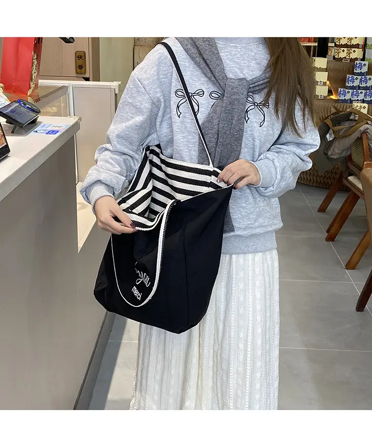 2024 Striped Canvas Tote Bags for Women — feature 30