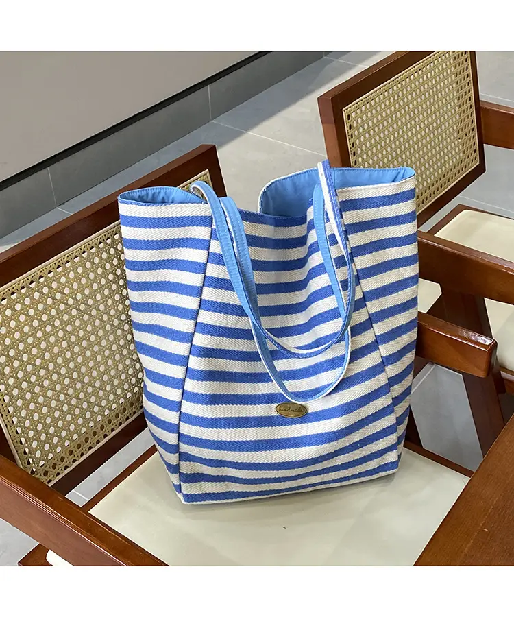 2024 Striped Canvas Tote Bags for Women — feature 34