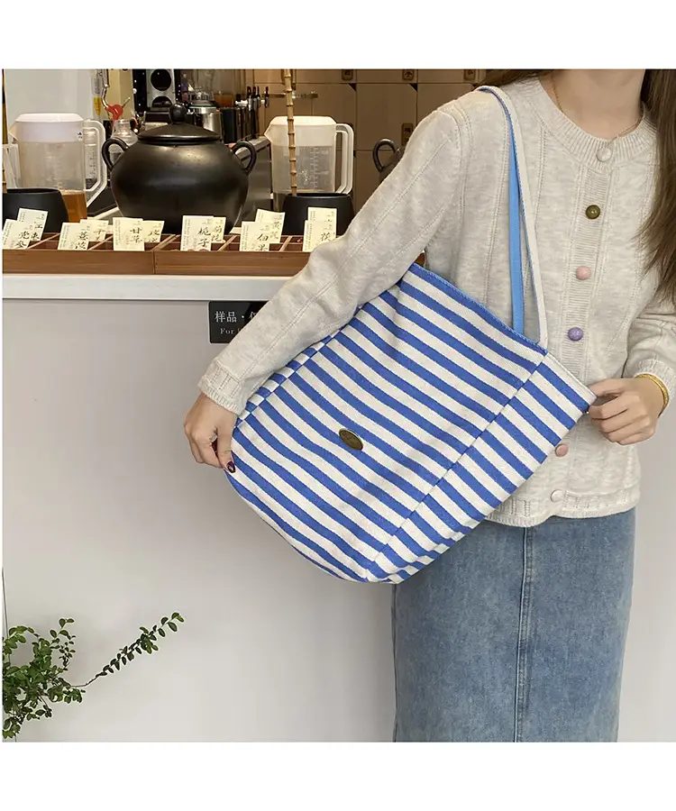 2024 Striped Canvas Tote Bags for Women — feature 35