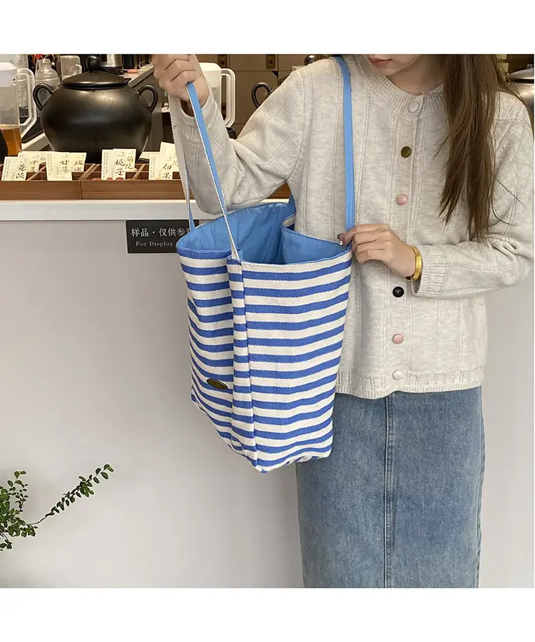 2024 Striped Canvas Tote Bags for Women — feature 36