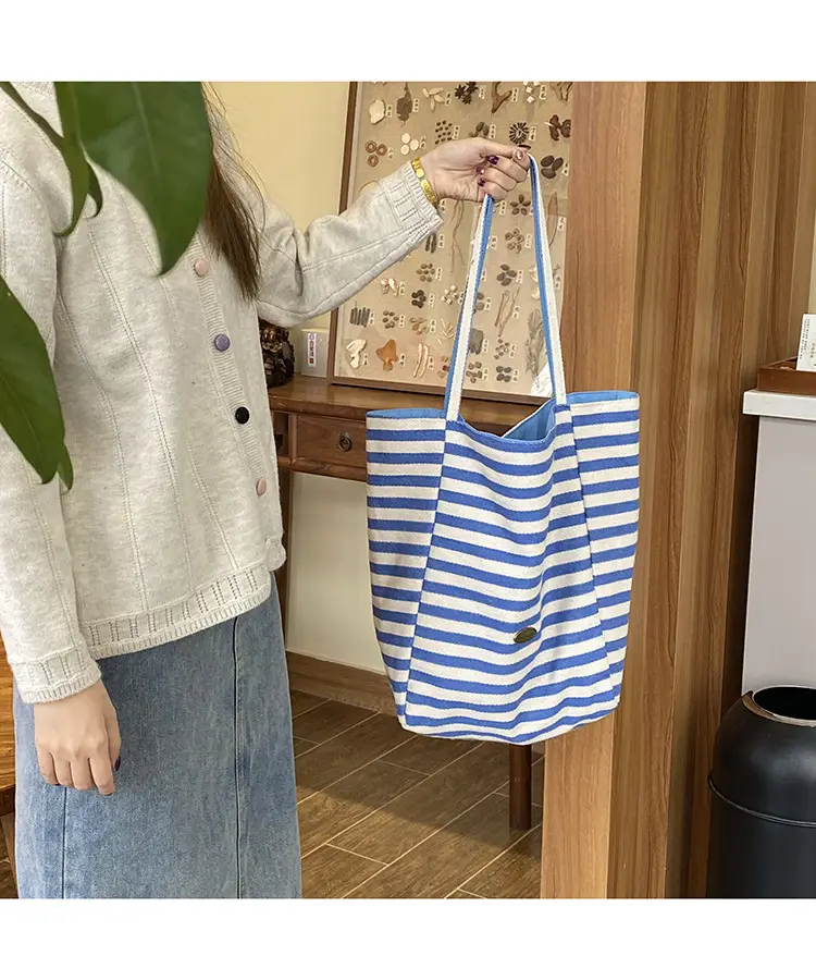 2024 Striped Canvas Tote Bags for Women — feature 37