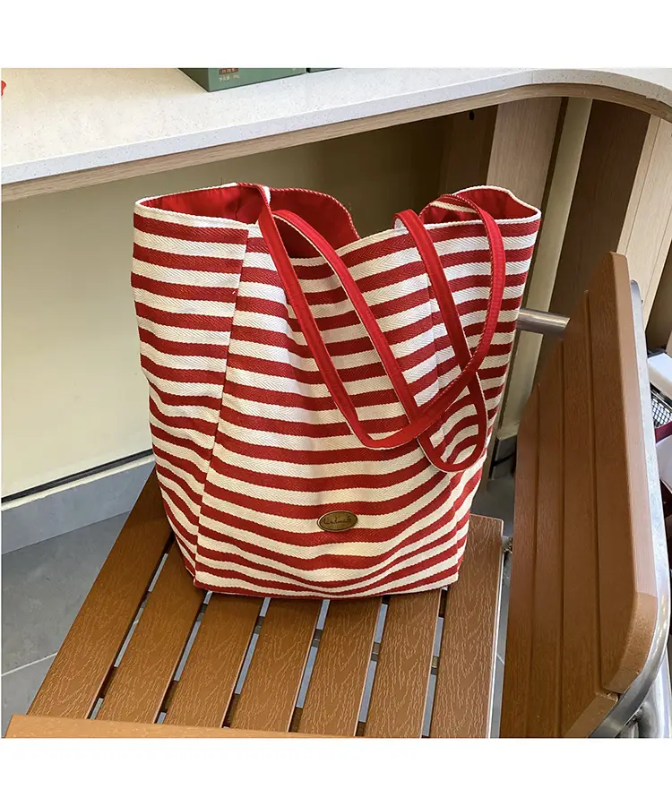 2024 Striped Canvas Tote Bags for Women — feature 4