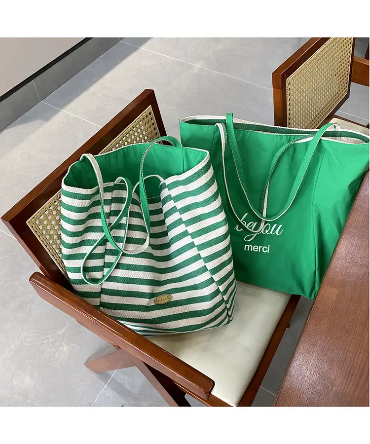 2024 Striped Canvas Tote Bags for Women — feature 41