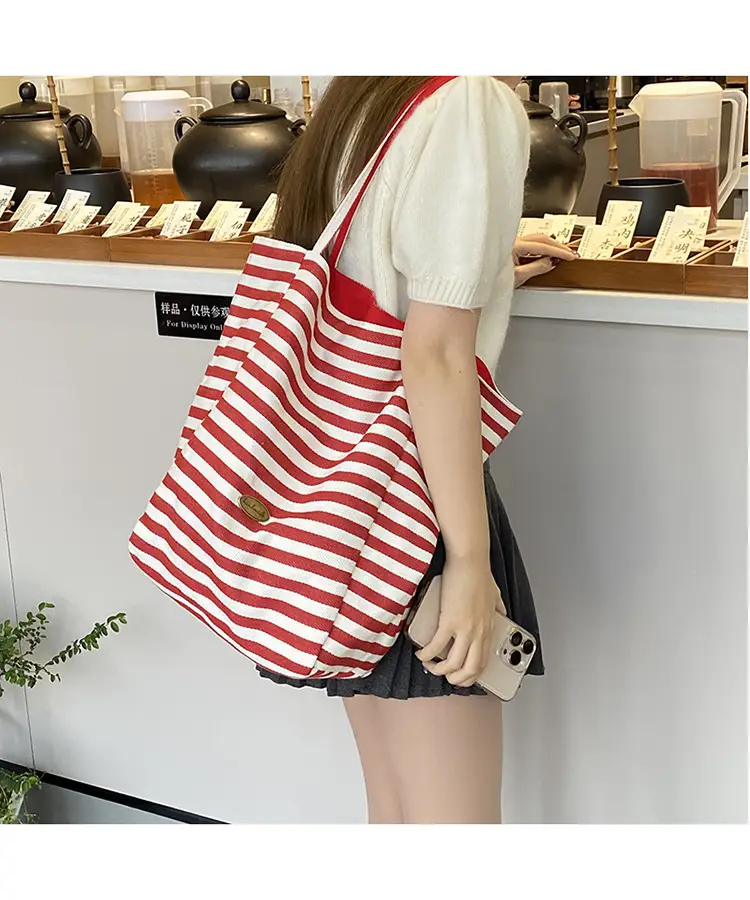 2024 Striped Canvas Tote Bags for Women — feature 6