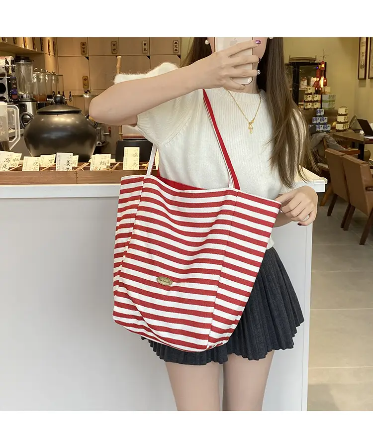 2024 Striped Canvas Tote Bags for Women — feature 7