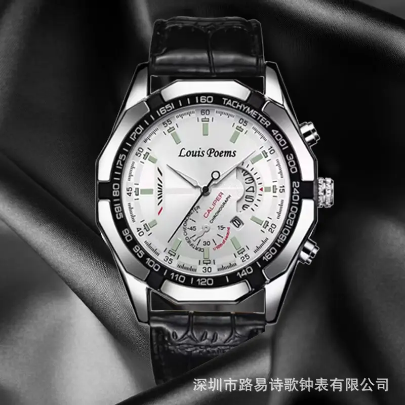 Louis Poems Large Dial Waterproof Calendar Business Men's Watch — feature 2