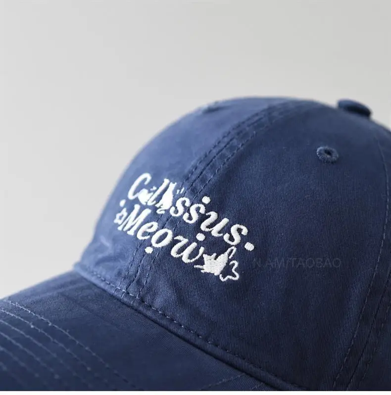 Korean Cat Cap Brown Embroidered Unisex — feature 14