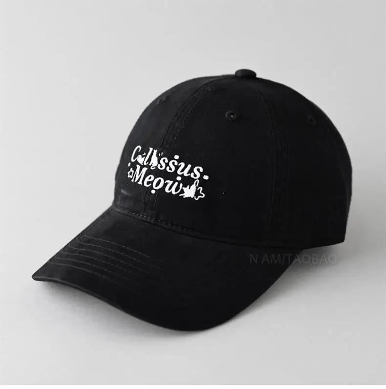Korean Cat Cap Brown Embroidered Unisex — feature 3
