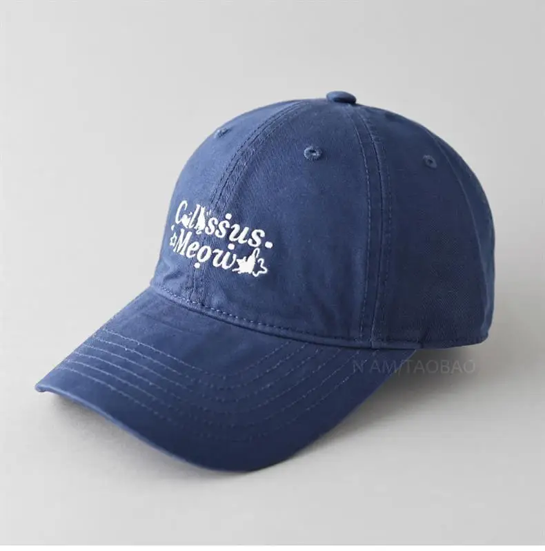 Korean Cat Cap Brown Embroidered Unisex — feature 4