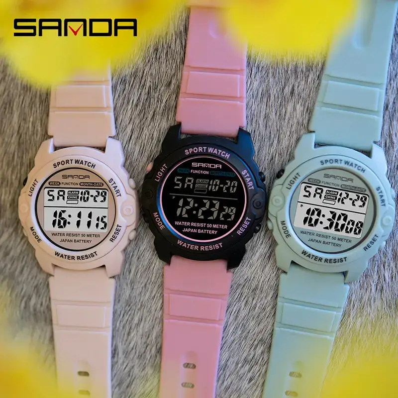 Sanda Pink Digital Watch 41.3mm Waterproof - Image 11