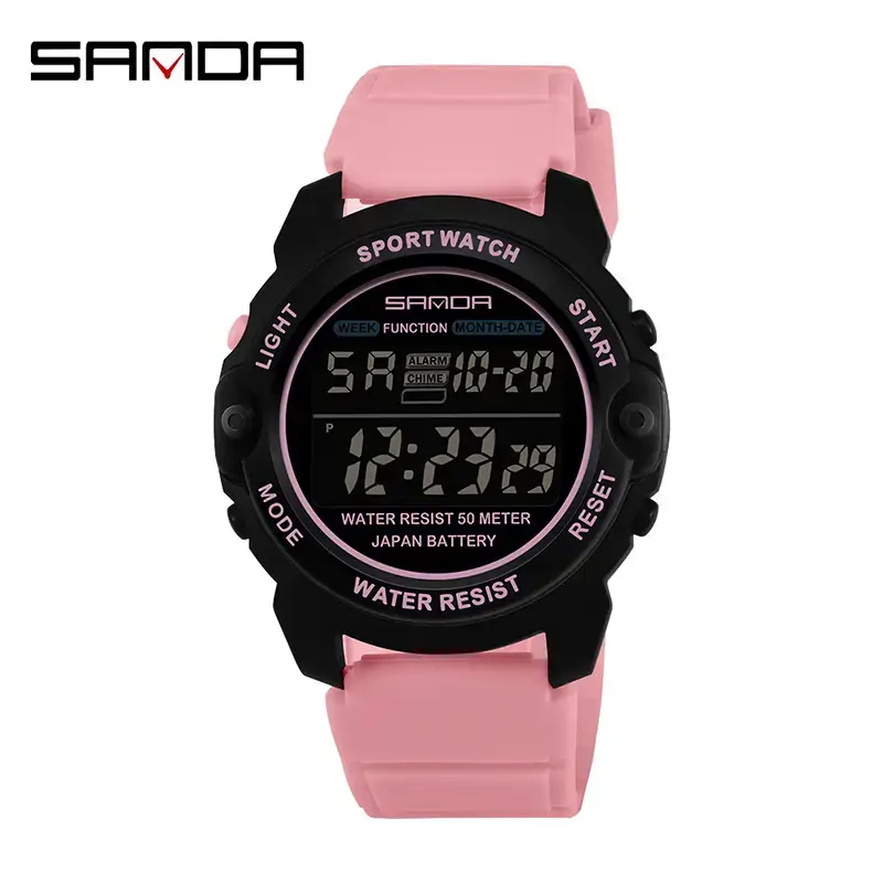 Sanda Pink Digital Watch 41.3mm Waterproof - Image 6