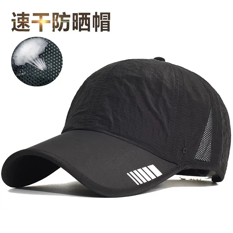 Men Blue Mesh Sun Hat with Brand Logo - Image 22