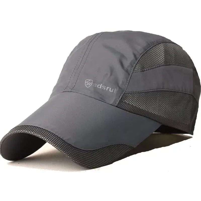 Men Blue Mesh Sun Hat with Brand Logo - Image 10