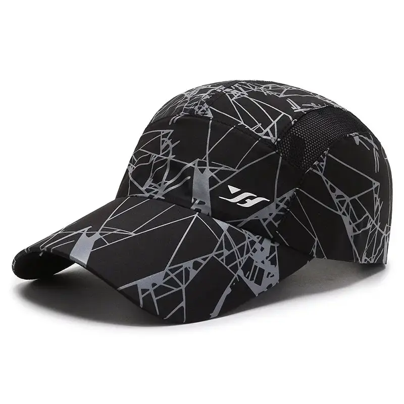 Men Blue Mesh Sun Hat with Brand Logo - Image 11