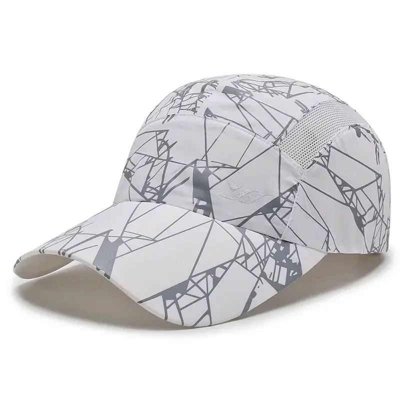 Men Blue Mesh Sun Hat with Brand Logo - Image 15