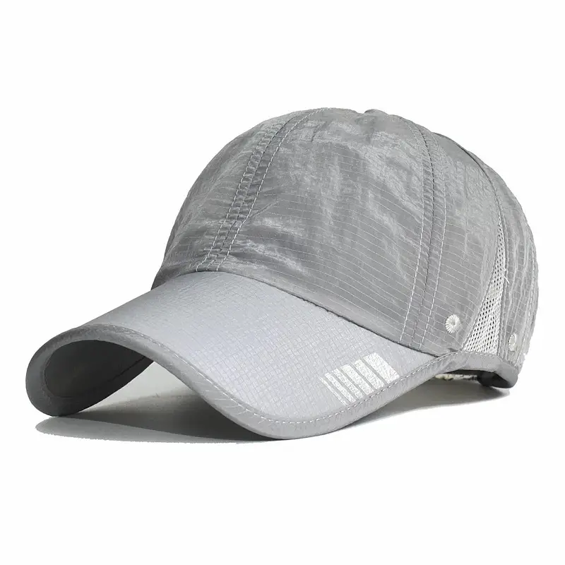 Men Blue Mesh Sun Hat with Brand Logo - Image 3