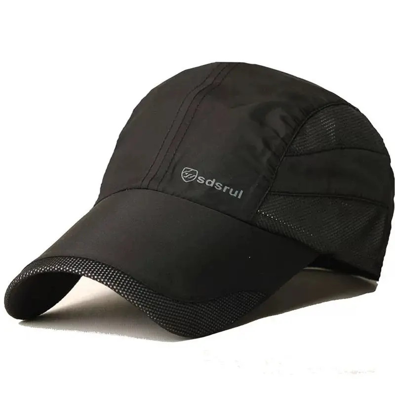 Men Blue Mesh Sun Hat with Brand Logo - Image 8
