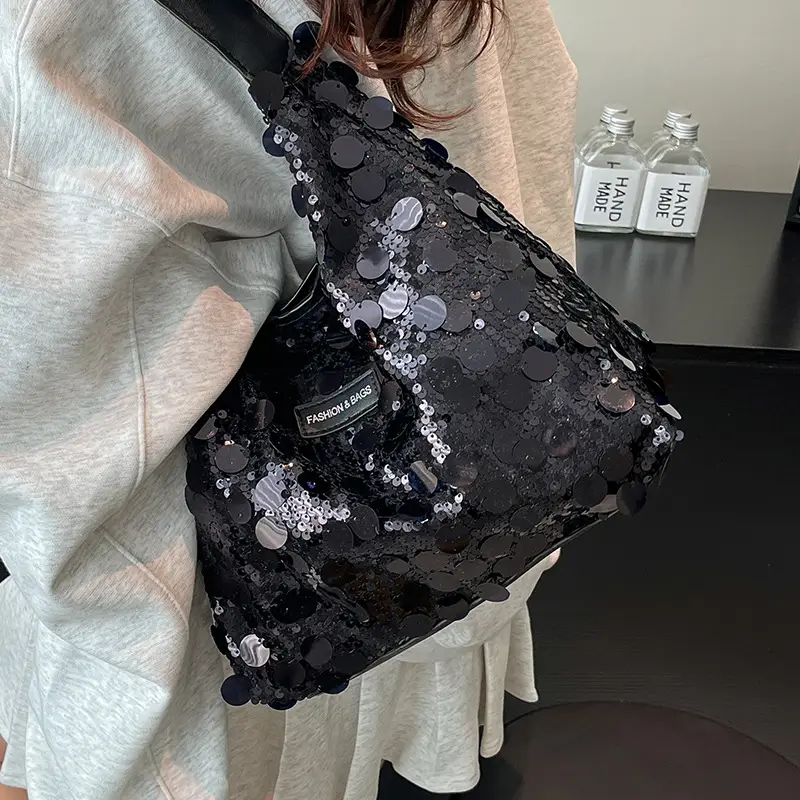 2024 Sequin Tote Bag Women One Shoulder Casual Wear - Image 5