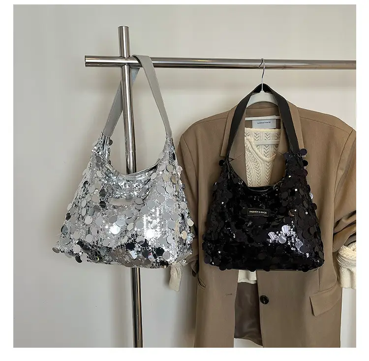 2024 Sequin Tote Bag Women One Shoulder Casual Wear — feature 1