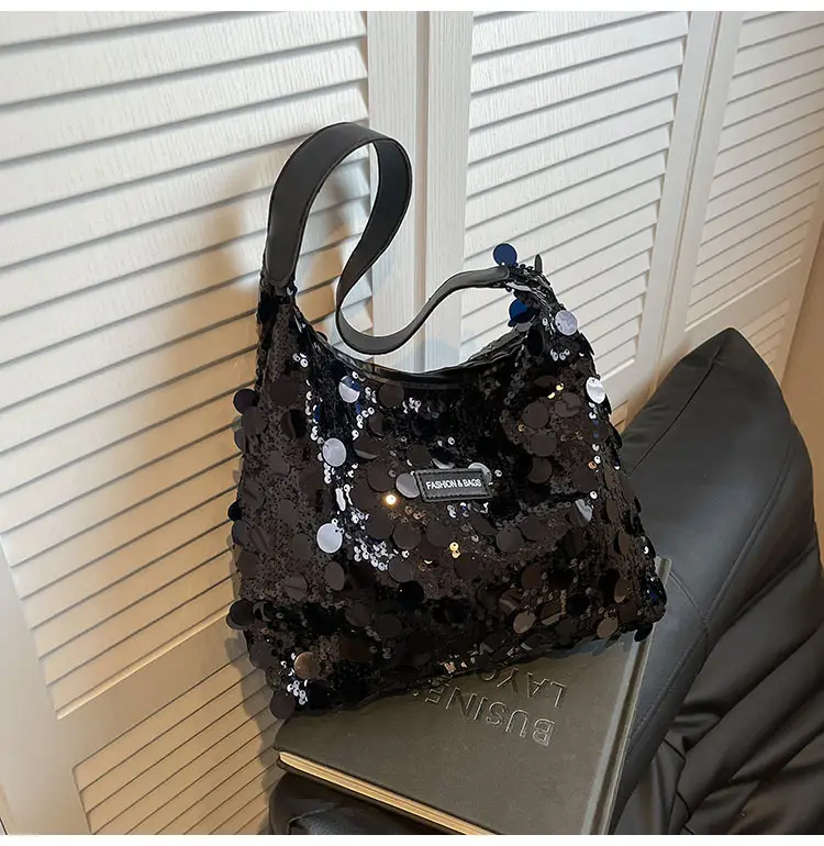 2024 Sequin Tote Bag Women One Shoulder Casual Wear — feature 10