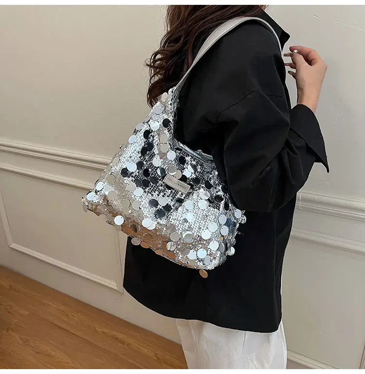 2024 Sequin Tote Bag Women One Shoulder Casual Wear — feature 11