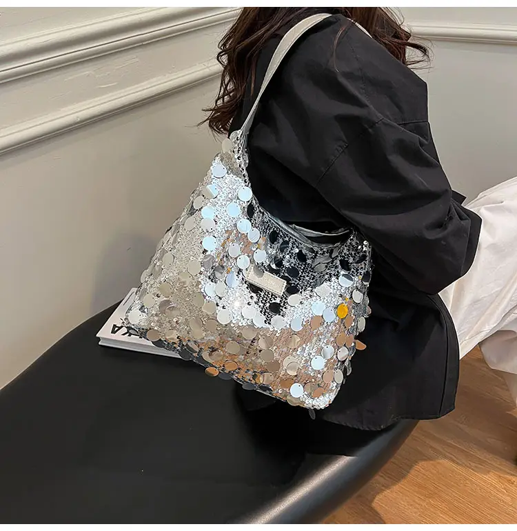 2024 Sequin Tote Bag Women One Shoulder Casual Wear — feature 12
