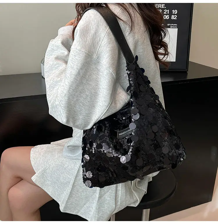 2024 Sequin Tote Bag Women One Shoulder Casual Wear — feature 16