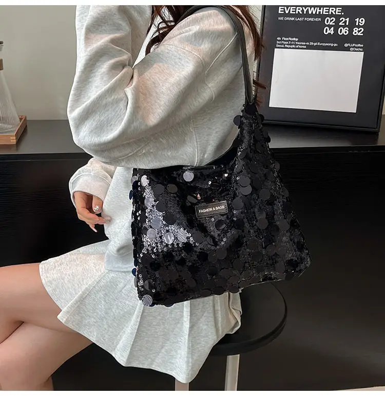 2024 Sequin Tote Bag Women One Shoulder Casual Wear — feature 17