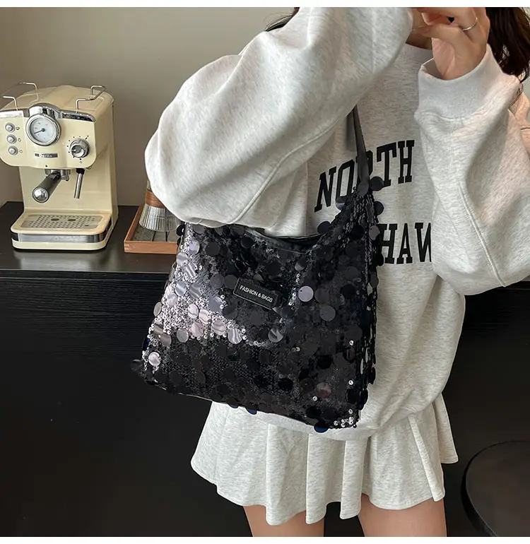 2024 Sequin Tote Bag Women One Shoulder Casual Wear — feature 20