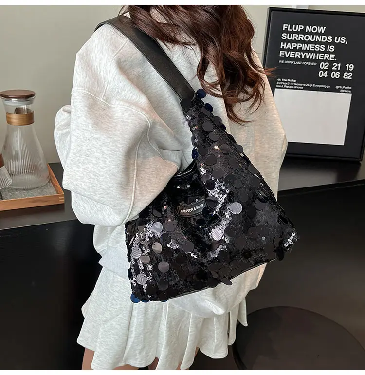 2024 Sequin Tote Bag Women One Shoulder Casual Wear — feature 21