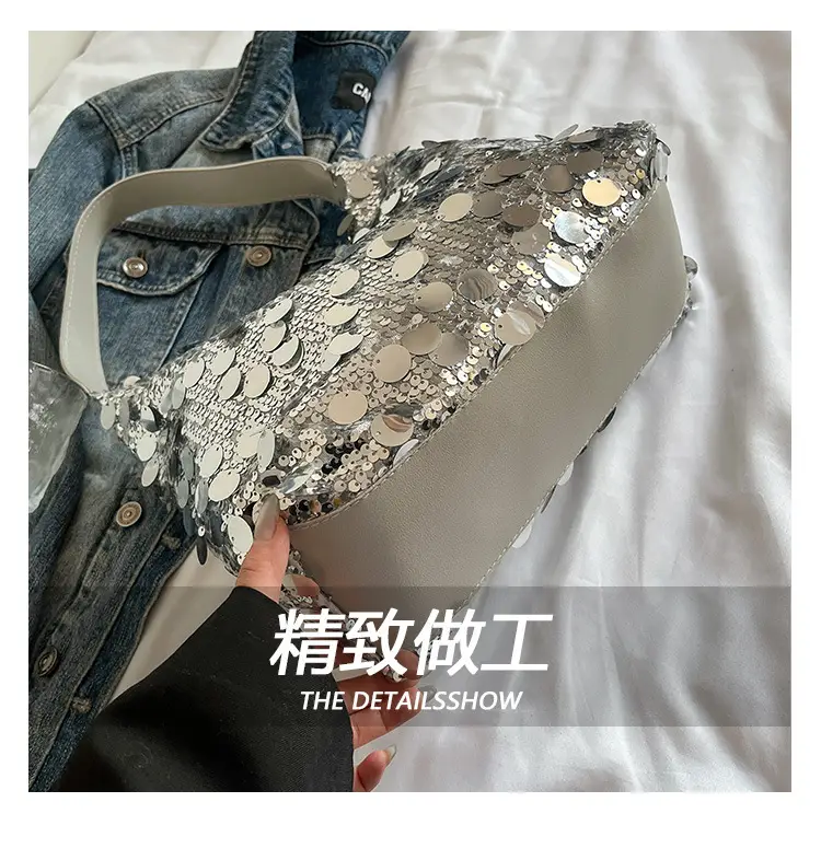 2024 Sequin Tote Bag Women One Shoulder Casual Wear — feature 5