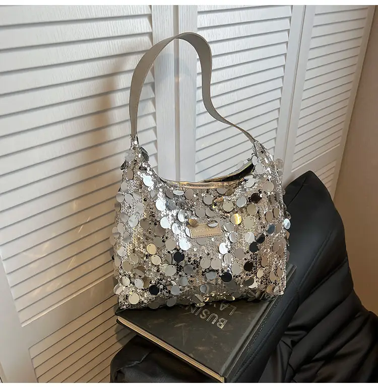 2024 Sequin Tote Bag Women One Shoulder Casual Wear — feature 6