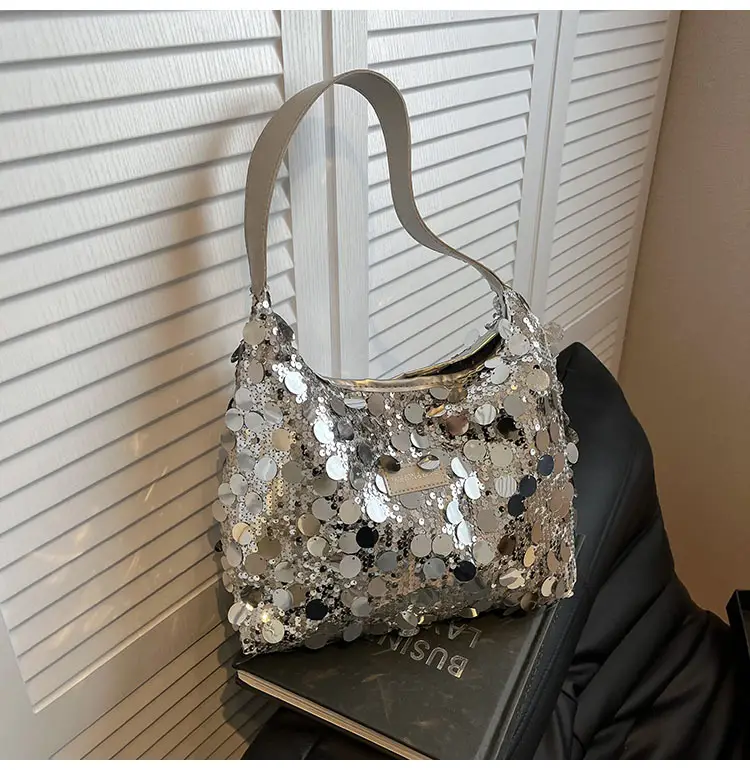 2024 Sequin Tote Bag Women One Shoulder Casual Wear — feature 7