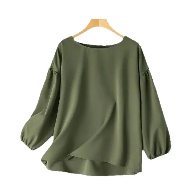 Beige Loose Sleeve Puff Sleeve Shirt - Image 7