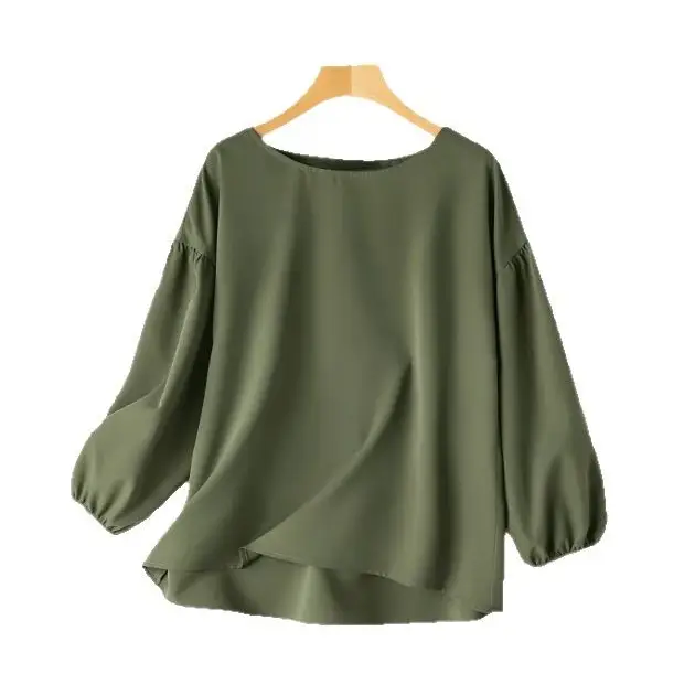 Beige Loose Sleeve Puff Sleeve Shirt — feature 10