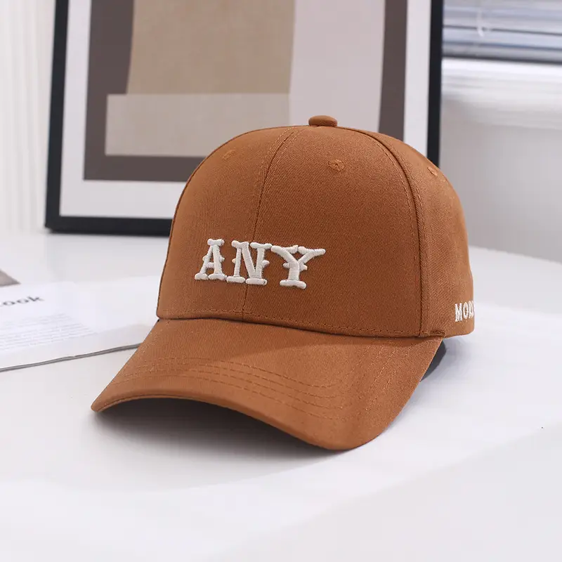 Brown Embroidered Baseball Cap for Women & Men