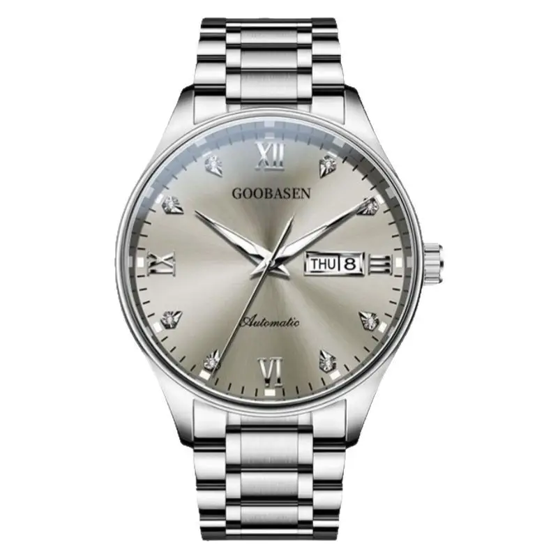 Gubaisen Stainless Steel Men's Quartz Watch with Diamond Dial - Image 7