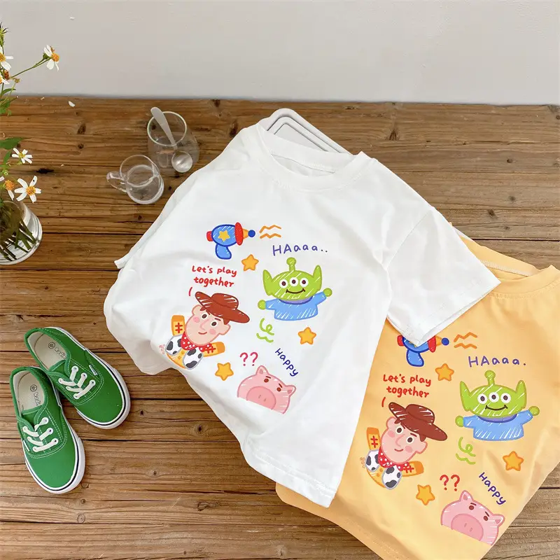 Children Cotton Cartoon T-Shirt White Short Sleeve Baby Boys 2025 - Image 3