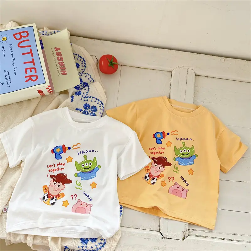 Children Cotton Cartoon T-Shirt White Short Sleeve Baby Boys 2025 - Image 4