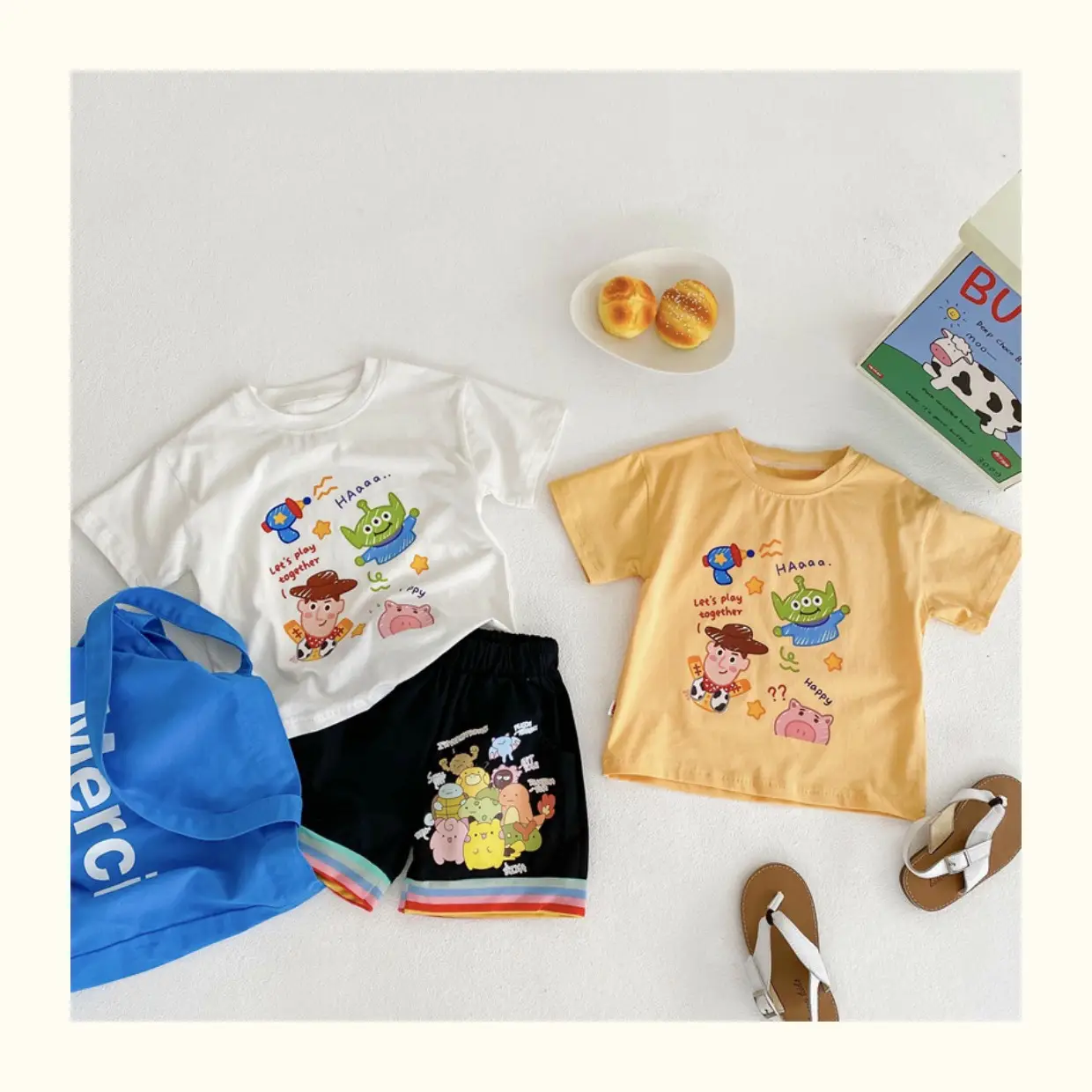Children Cotton Cartoon T-Shirt White Short Sleeve Baby Boys 2025 — feature 5