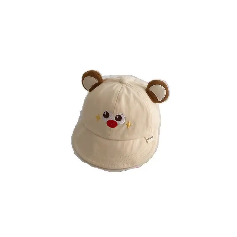 Baby's Beanie Hat with Pom Pom Feet Brown Cream - Image 8